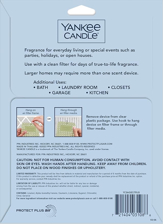 Yankee Candle Sage Citrus Whole Home Air Freshener (Pack of 4)