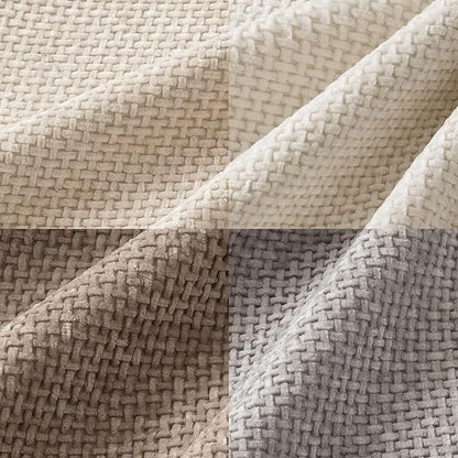MIULEE Pack of 4 Couch Throw Pillow Covers 20x20 Inch Neutral Beige/Brown Soft Decorative Chenille Pillow Covers Farmhouse Accent Cushion Covers for Boho Spring Home Decor Sofa Bedroom Living Room