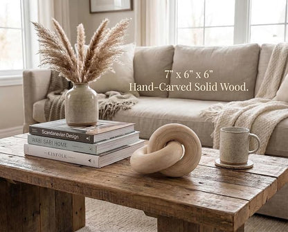 Rool Coffee Table Decor Book Shelf Decor Accents Home Decor Console Table Decorative Items Living Room Wood Knot Decor Chain Link Decorations Beige