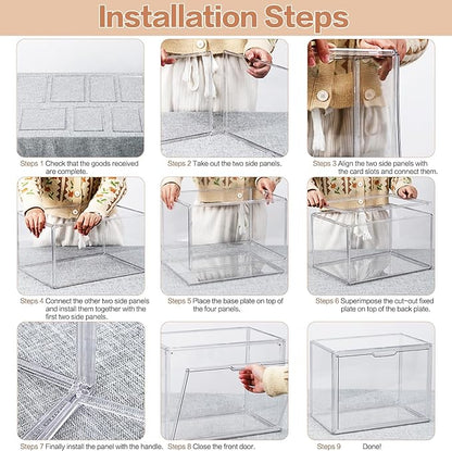4 Packs Clear Handbag Storage Organizer for Closet, Acrylic Display Case for Purse Handbag, Stackable Purse Organizer Storage Box with Magnetic Door for Wallet Book Toys Collectibles