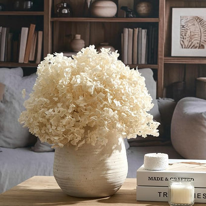 SIDUCAL Ceramic Rustic Farmhouse Vase | 7.3 Inch Pottery Decorative Flower for Home Decor | Sand Glaze Finish Boho Vase for Table, Living Room, Bathroom Decoration, Shelf Decor, Mantel, White