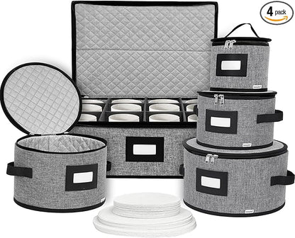 homyfort China Storage Containers, Hard Shell for Plates, Moving Boxes for Dishes, Cups, Mugs, Tableware Moving Supplies for Kitchen Organization- 5-Piece Set (5-piece set)
