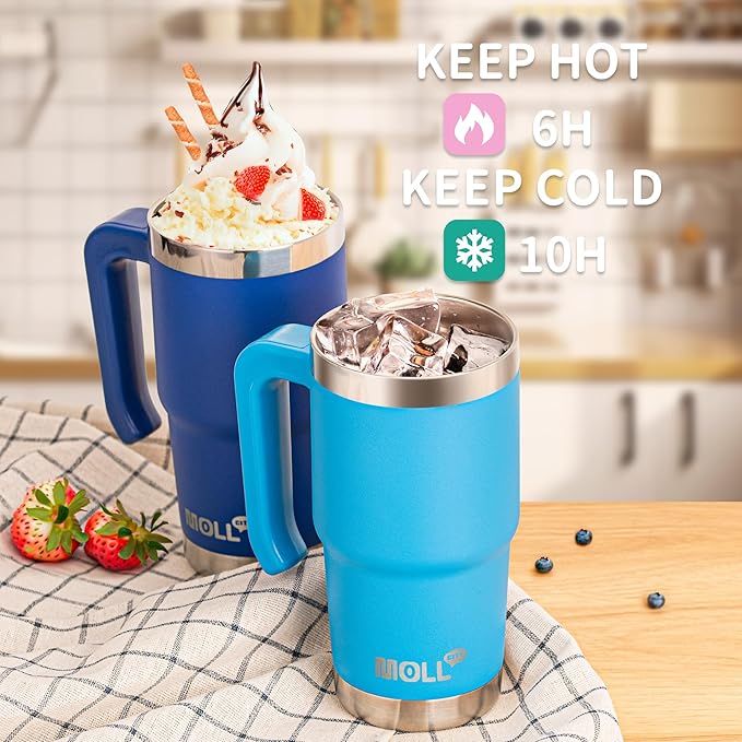 16 oz Tumbler with Handle Reusable Stainless Steel Vacuum Insulated Tumbler Cups with Lid and Straw Travel Coffee Mug for Women(Grass Green)