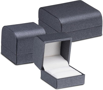 Luxury Weave Textured Large T-Style Earring Gift Box for Women & Girls – Jewelry Box Ideal for Hoops, Hanging Earrings – Earring Case with Soft Suede Interior and Matching Outer Box
