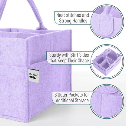 Mr. Pen- Baby Diaper Caddy Organizer, lavender dream, Nursery Storage Bin and Car Organizer for Diapers and Baby Wipes