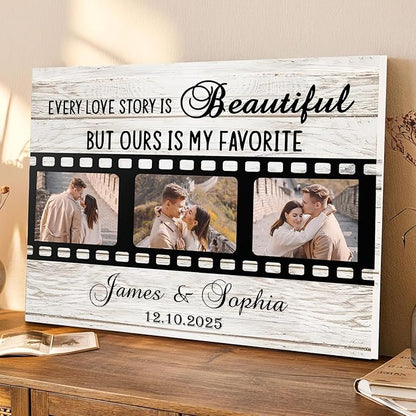 Love Signal Personalized Wall Art for Couples, Custom Photo Print Canvas/Poster/Frame, Wedding, Anniversary, Valentine Day, Birthday Gifts for Him Her Boyfriend Girlfriend, Husband Wife Bedroom Decor