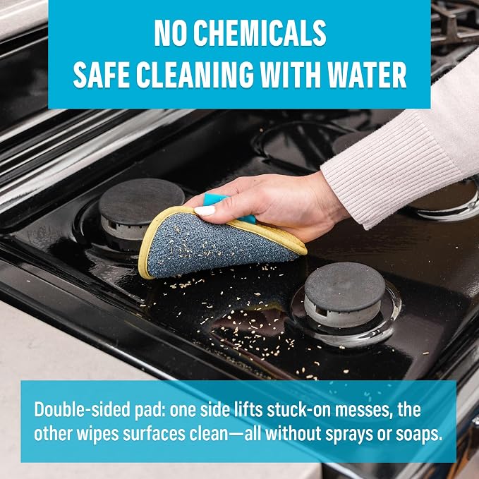 E-Cloth Washing Up Scrub Pad - Microfiber Sponge for Cleaning, Reusable Kitchen Sponge for Dishes & Sink, Non Scratch, Multi Purpose Scrubber, Machine Washable - 4 Pack, Yellow