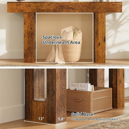 63 Inches Long Console Table for Entryway with Drawers, Wooden Sofa Table Behind Couch, Entry Table for Living Room, Foyer, Hallway, Distressed Brown