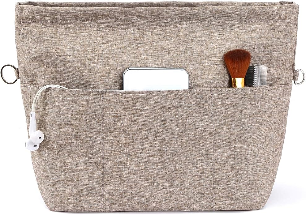 VANCORE Purse Bag Organizer Insert with 13 Pockets, Handbag and Tote Bag Inside Shaper with Zipper