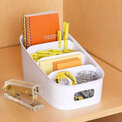 YouCopia ShelfBin Packet Organizer, 4-Tier Stairstep Raised Divided Bin, BPA-Free Storage Caddy for Kitchen Pantry and Cabinet Organization, Tea Bags, Medicine, and More