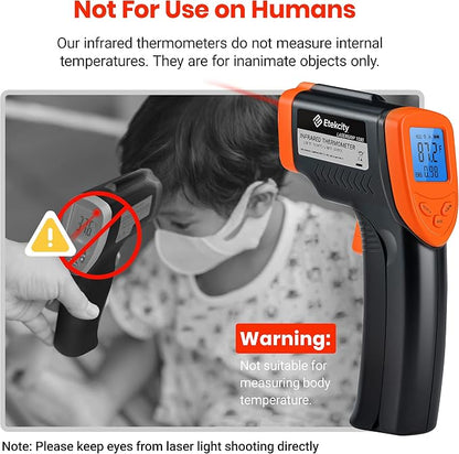 Etekcity Infrared Thermometer Laser Temperature Gun 1080, -58°F~ 1130°F for Meat Food Candy Pizza Oven, Heat Gun for Cooking, Kitchen, Fridge, Reptile, BBQ, HAVC, Adjustable Emissivity & Max Measure