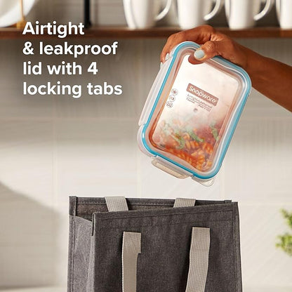 Snapware Plastic Total Solution 3-Pack (8.5-Cup) Food Storage Containers Set, Leakproof & Airtight Plastic Locking Lids Rectangular Containers, BPA-Free Lids, Microwave Dishwasher Freezer Safe