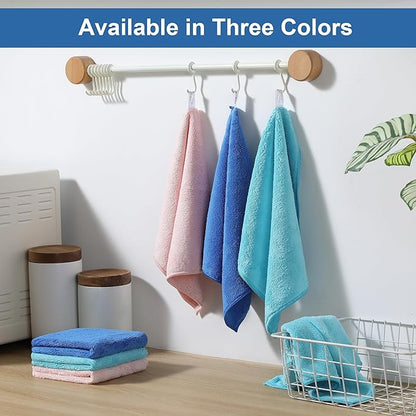 JOYMOOP Microfiber Cleaning Cloths 18 Packs, 11.8" x 11.8" Blue Reusable Kitchen Towels, Lint-Free Cleaning Rags, Super Absorbent Cleaning Cloths for Kitchen, Car, and Household Cleaning