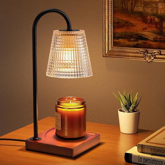 Hong-in Candle Warmer Lamp with Timer-Dimmable Black Candle Warmer,New Mom Gifts,House Warming Gifts New Home Bedroom Decor,Wax Warmer for Scented Wax Jar Candles