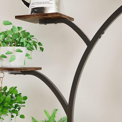 VECELO Plant Stand with Grow Light, 8-Tier Plant Shelf for Multiple Pots , 62" Corner Plant Stand Indoor for Living Room Patio Home Decor