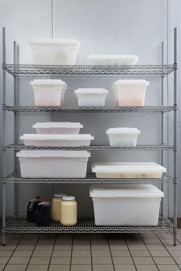 Rubbermaid Commercial Products Food Tote/Box 5-Gallon White Freezer/Dishwasher Safe Food Storage/Organization for Fruits/Vegetables/Grains in Bar/Restaurant/Hotel/Home