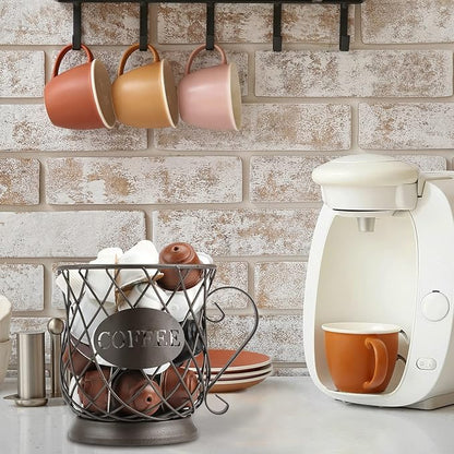 TreeLen Coffee K Cup Holder, K Pod Storage Organizer, Keurig Cup Holder for Countertops, Kcup Holders for 35 K cups – Matte Bronze