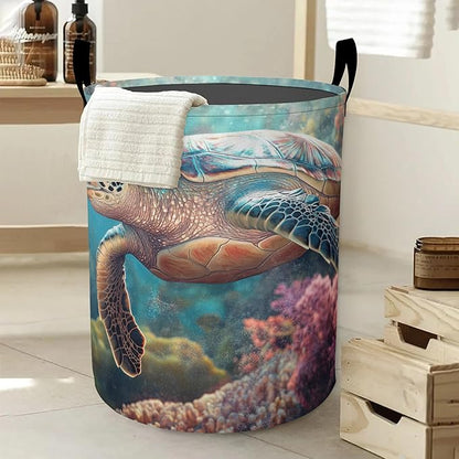 Cute Octopus Laundry Hamper Large Canvas Fabric Lightweight Storage Basket/Dirty Clothes Collapsible Waterproof for College Dorms, Boys and Girls Bedroom,Bathroom