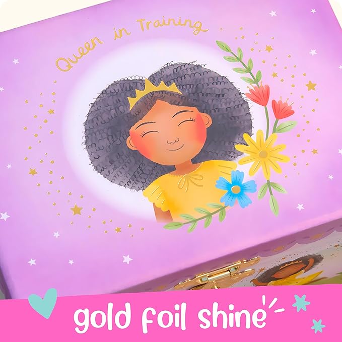 Musical Ballerina Jewelry Box for Girls - Kids Dancing Ballerina Music Box with Mirror, Black Ballerina Gifts for Little Girls, Childrens Birthday Gift, Ages 3-10