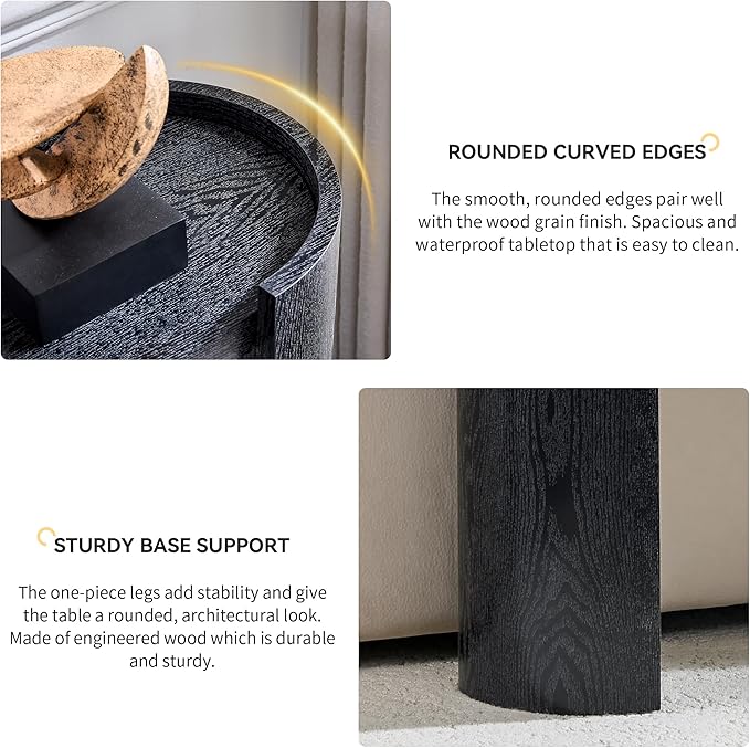 53 Inch Console Table, Modern Entryway Table with Rounded Corners, Narrow Sofa Table Behind Couch for Foyer, Hallway, Living Room,Black