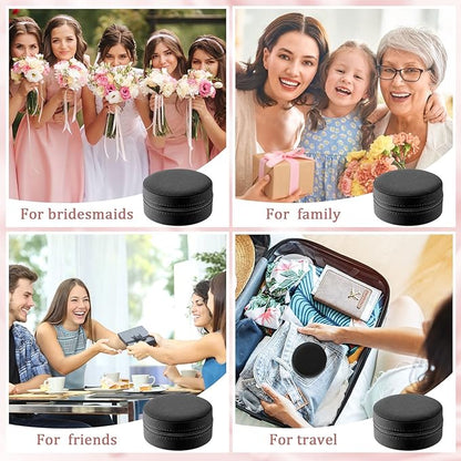 6 Pcs Travel Jewelry Case Bridesmaid Gift Boxes Jewelry Travel Organizer Small Round Jewelry Box Mini Storage PU Leather