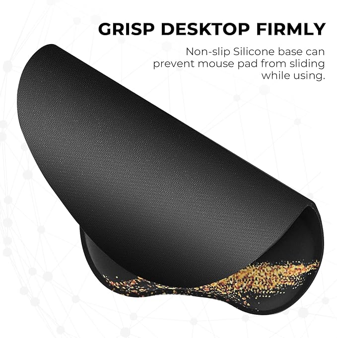 EooCoo Ergonomic Mouse Pad with Wrist Support, Mousepad with Memory Foam Wrist Rest and Non-Slip Base for Computer, Cafe, Home & Office, 9.64 x 8.26 in Office Desk Accessories