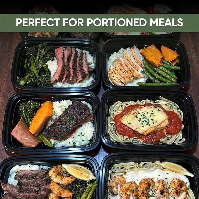 16 oz 50 Pack Meal Prep Containers BPA Free Leakproof Stackable Food Storage Containers with Lids, Microwave & Dishwasher Freezer Safe Reusable To Go Containers Bento Box Style Take Out Clear Plastic