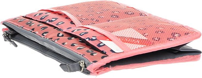 Vercord Purse Organizer Insert for Handbags Bag Organizers Inside Tote Pocketbook Women Nurse Nylon 13 Pockets Pink Leopard Medium
