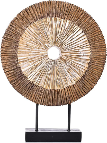XMGZQ Wood Color Minimalist Round Statue Above Cabinet Decor Kitchen,Modern Decorative Sculpture Home Decorations for Living Room Coffee Table,Shelf Decor Items,Center Pieces Decoration