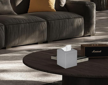 Colylan Tissue Box Cover Square Tissue Box Holder for Bathroom (Grey)