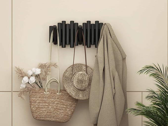 Wall Coat Rack - Wall Mounted Coats Rack - Coat Hanger Wall Mount Coat Racks - entryway Hooks Rack - Coat Rack Wall Key Holder - Wooden Coat Rack Walls Mount - Key Hooks for Walls Key Holder