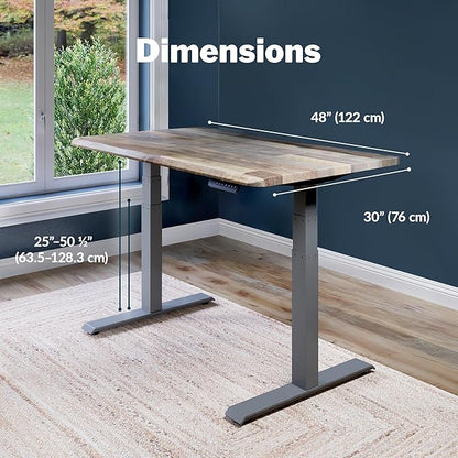 Vari ComfortEdge 48x30 Inch Electric Standing Desk – Height Adjustable Sit Stand VariDesk with Memory Presets, Sloped Edge, 220 LB Capacity + Tool-Free Assembly (Reclaimed Wood)