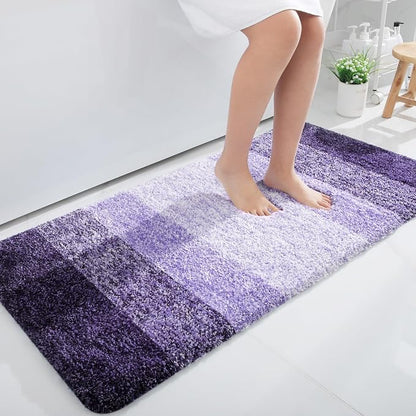 OLANLY Bathroom Runner Rugs Mat 47x24, Extra Soft Absorbent Microfiber Bath Rugs, Rubber Backing, Quick Dry, Washable Long Bath Mats for Bathroom Floor, Tub and Shower, Home Decor Accessories, Violet