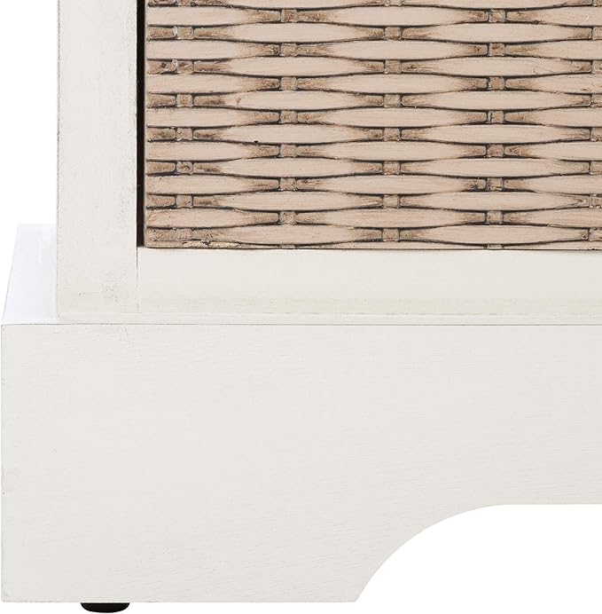 Safavieh Home Collection Landers Distressed White 2-Drawer/Cushion Storage Bench (Fully Assembled) BCH5702A