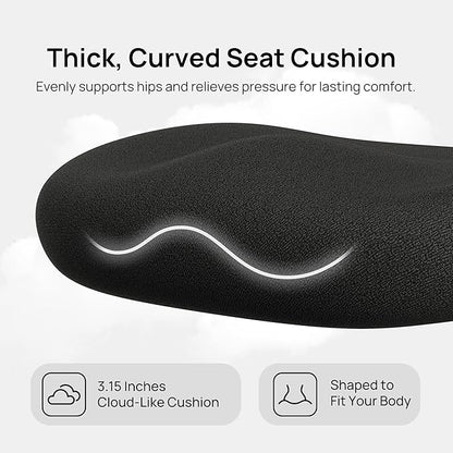 CabLady S1 Petite Ergonomic Office Chair Design with Detachable Pillow Lumbar Cushion, Coat Hanger, 2D Headrest & PU Armrests, Cloud Seat & Footrest Cute Desk Chair for Women Girls