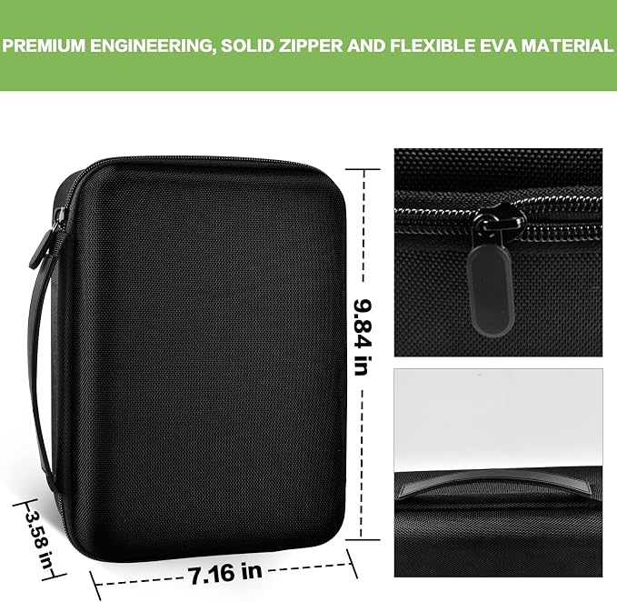 Hard EVA Carrying Case Compatible with DYMO LetraTag LT-100H Label Maker, Organizer for Label Machine & 8 Tape Refills, Shockproof Travel Storage with Mesh Pocket (Case Only)