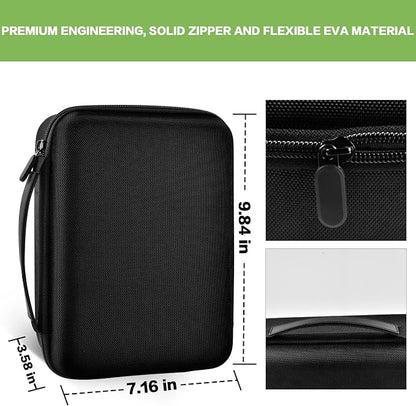 Hard EVA Carrying Case Compatible with DYMO LetraTag LT-100H Label Maker, Organizer for Label Machine & 8 Tape Refills, Shockproof Travel Storage with Mesh Pocket (Case Only)