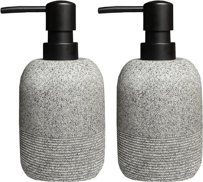 GalDal 2pcs/Set Grey Soap Lotion Dispenser with A Spare Pump,Liquid Hand Soap Dispenser Sets for Bathroom Countertop, Soap Dispenser for Kitchen.