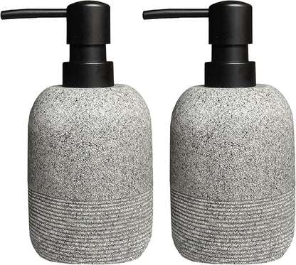 GalDal 2pcs/Set Grey Soap Lotion Dispenser with A Spare Pump,Liquid Hand Soap Dispenser Sets for Bathroom Countertop, Soap Dispenser for Kitchen.