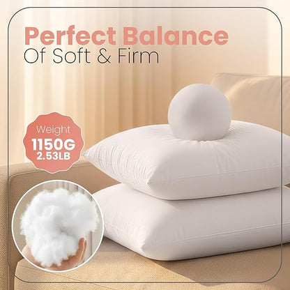 Utopia Bedding 28x28 Pillow Inserts, Set of 2, White – Indoor Decorative Throw Pillows for Bed, Sofa & Couch – Soft, Supportive & Fluffy Cushion Inserts