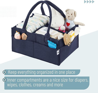 Mr. Pen- Baby Diaper Caddy Organizer, Navy Blue, Nursery Storage Bin and Car Organizer for Diapers and Baby Wipes