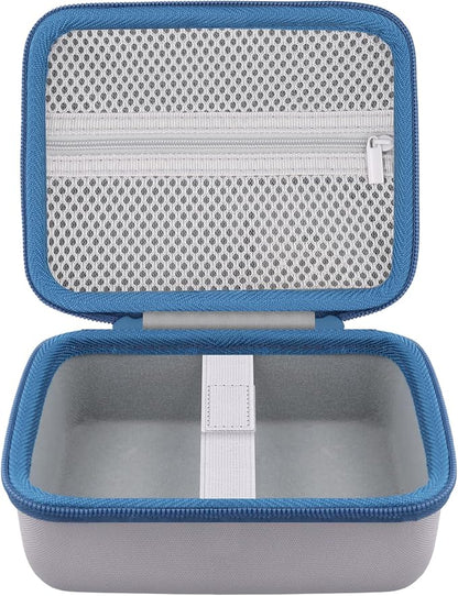 Label Printer Case Compatible with Brother PT-M95 P-Touch Monochrome Label Maker and Label Tapes(Gray Case,Blue Zipper)