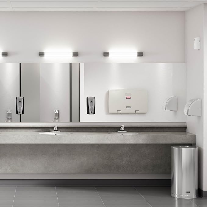 Rubbermaid Commercial Products AutoFoam Hand Soap & Sanitizer Dispenser Black/Black Pearl Touchless Wall Mount Battery Operated for Restrooms in Offices/Hotels/Entertainment/Schools