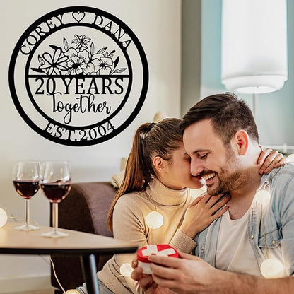 Personalized Gifts for Parents 50th/10th/25th/30th/40th/60th/Every Anniversary Wedding Gifts for Couple Parent Husband Wife, Best Wedding Anniversary Custom Gifts, Custom Metal Name Sign