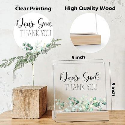Farmhouse Decor, Acrylic Christian God Home Decorations, Aesthetic Entry Way Table Shelf Decor, Living Room Table Accessories, Boho Office Decorations For Work (05)