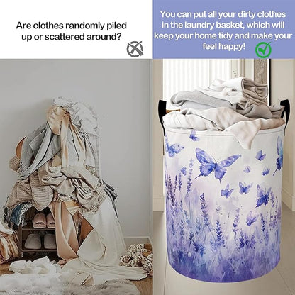 Groovy Starry Sky Sunflower Laundry Basket-Large Foldable Hamper Holder Portable Tall Collapsible Laundry Hamper Storage Basket Bin with Handles, Canvas & Waterproof lining for Household Items
