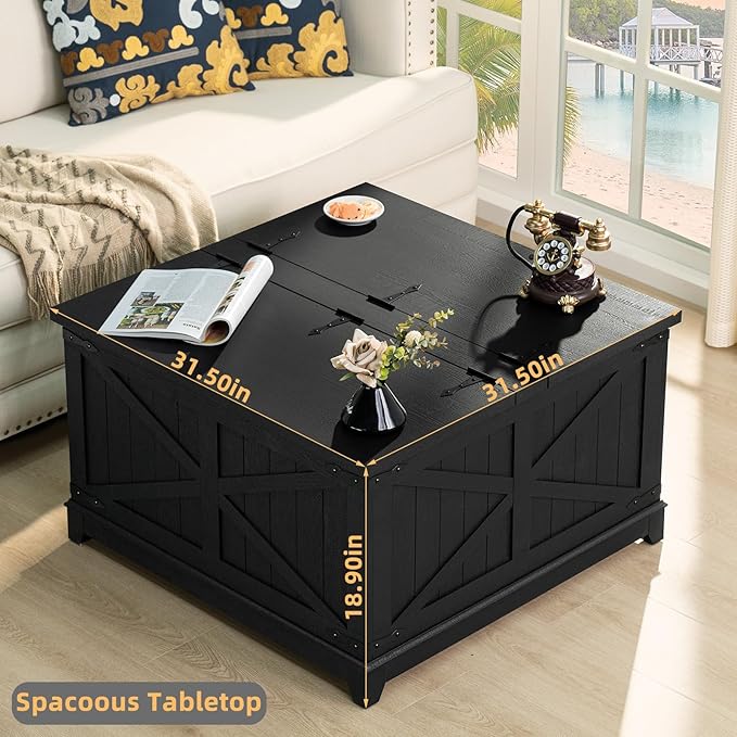 Farmhouse Coffee Table Set of 3, Furniture Set with Charging Station, Coffee Table with Hidden Storage Organizer and Nightsand 3-piece set, Country Center Table Set for Living Room,Office, Home