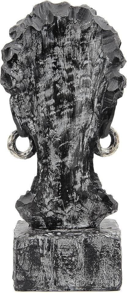 Leekung African Statues and Sculptures for Home Decor,African Figurines Head Statue Decorations for Home,African Art Sculptures Woman Statue Decor for Living Room Antique Black Color