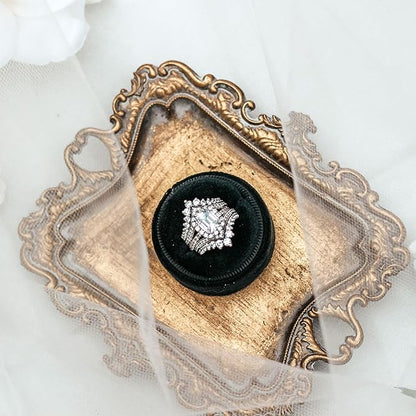 Small Antique Tray Jewelry Ring Dish, French Decor Gold Vintage Trinket Jewelry Holder, Antique Home Decor Display Trays Gifts for Women, Wedding, Birthday, Mother's Day Gifts for Women