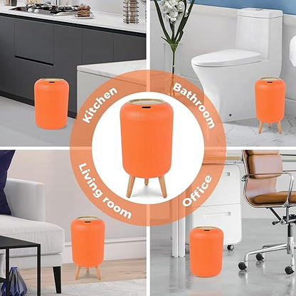 Pukomc Smart Sensor Wastebasket, Convenient and Hygienic Easy to Use, Technology Sensor Waterproof Wastebasket Plastic Trash can for Kitchen, Bathroom, Bedroom, Living Room, Office and Outdoor Orange